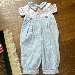 Shrimp and grits 6 month romper - excellent condition